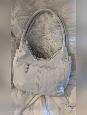Y2K Classic White Leather Shoulder Bag